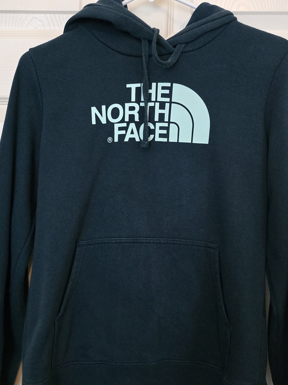 The North Face Teal size Small women's Pullover Hoodie with Light Blue Logo